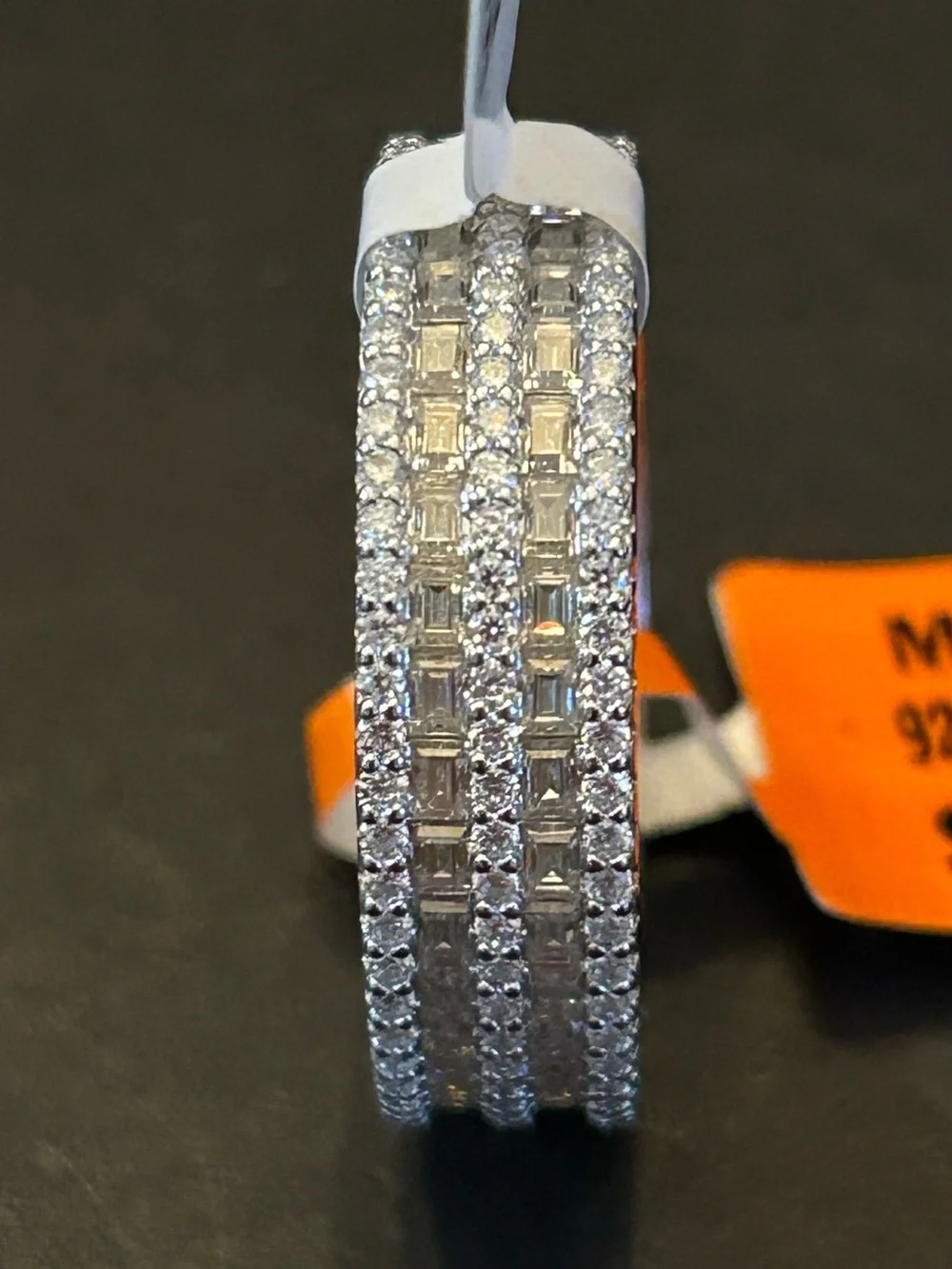 Radiant 3.90CTW Baguette & Round Genuine Moissanite 💎 Eternity Band 925 SSILVER